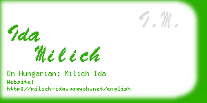 ida milich business card